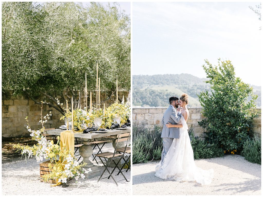 Al fresco garden wedding at Sunstone Villa with a beautiful couple in Santa Ynez.