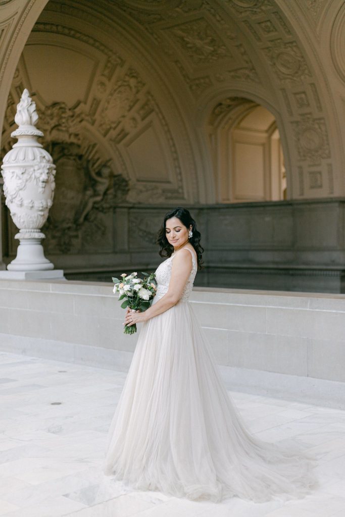 San Francisco City Hall bride at elopement
